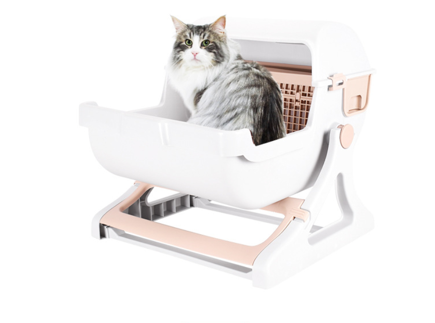 Large Semi-Automatic Cat Litter Box for Pets