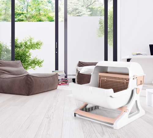 Large Semi-Automatic Cat Litter Box for Pets