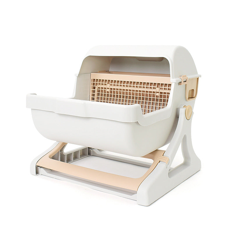 Large Semi-Automatic Cat Litter Box for Pets
